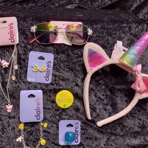 Claire's Girls Unicorn Headband Sunglasses Jewelry Set & Hypoallergenic Earrings